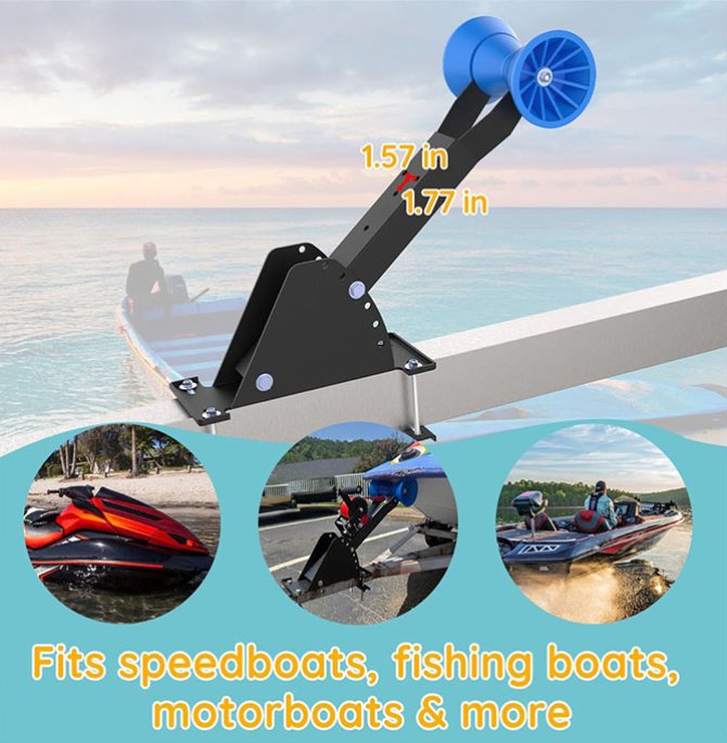 Adjustable marine winch support with rollers