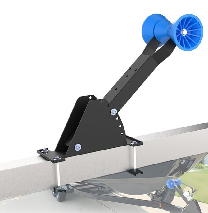 Adjustable marine winch support with rollers