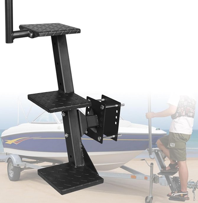 Heavy-duty marine trailer step