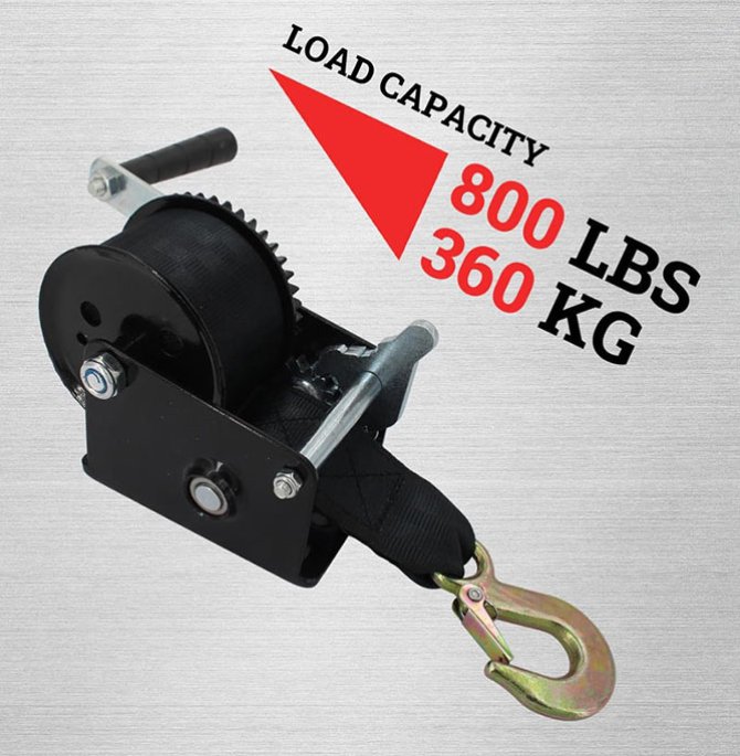 Hand-operated winch, boat trailer winch