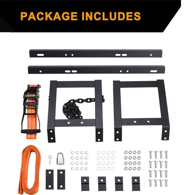 Semi-trailer spare tire rack