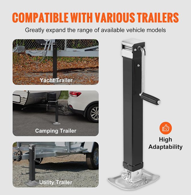 Square trailer jack