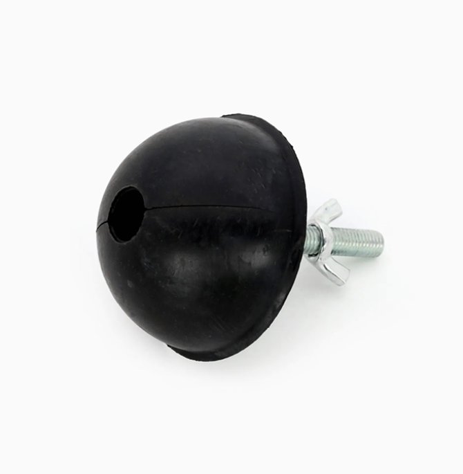 Pre-installed rubber balls at the construction site