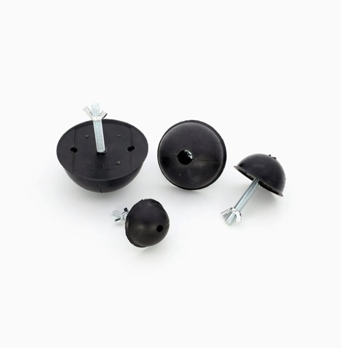 Pre-installed rubber balls at the construction site