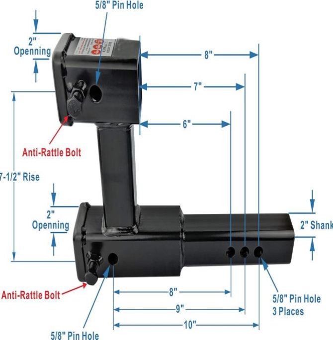Double Trailer Hitch Extender
