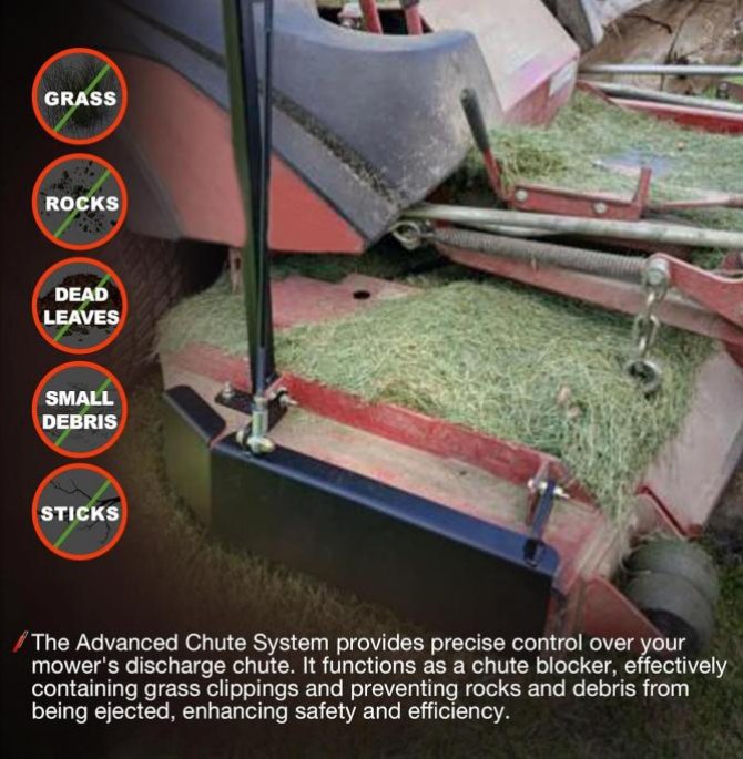 Grass mower discharge plate replacement part