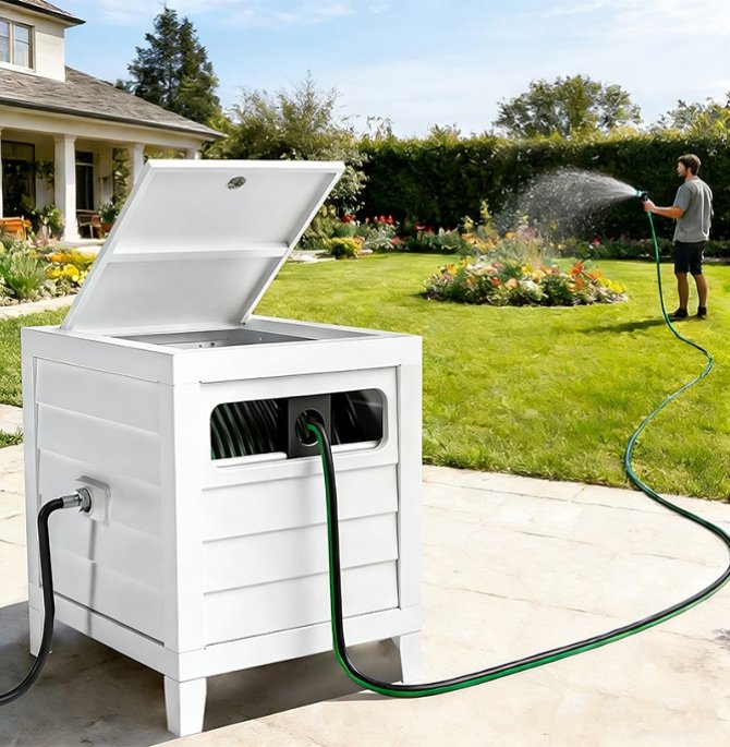 Outdoor Water Hose Storage Cabinet (1)