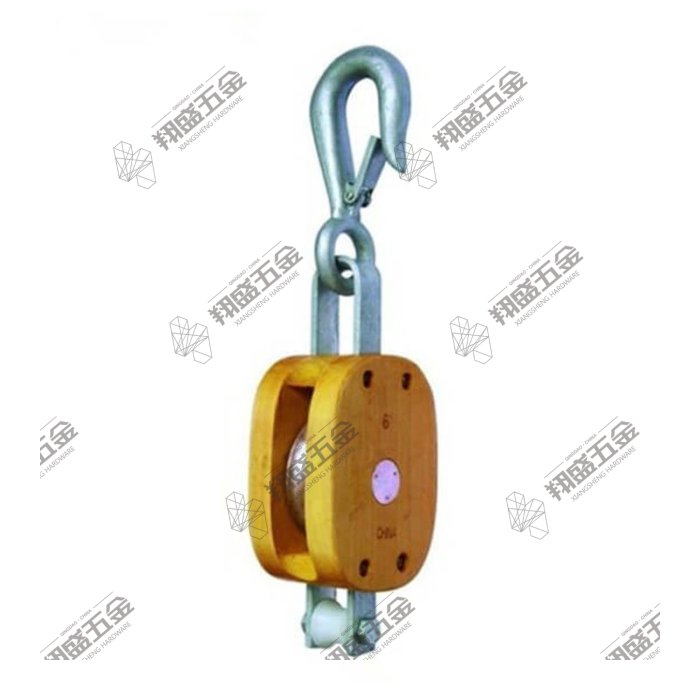 US Type Regular Wood Block Single Sheave with Hook