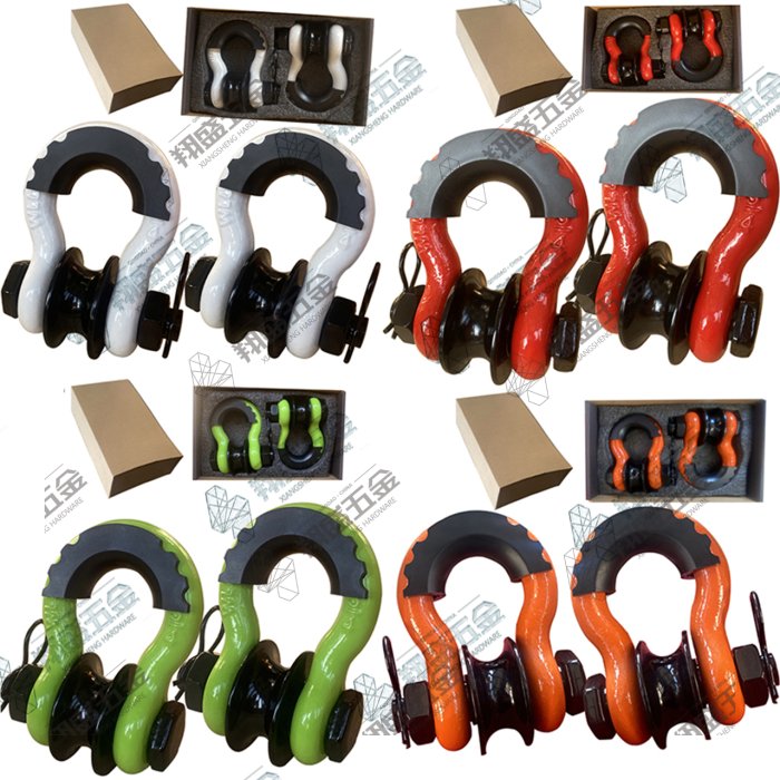 Heavy Duty Off-Road Recovery D-Ring Shackle with Winch Pulley