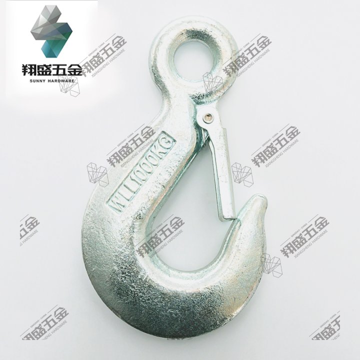 DIN689 Drop Forged Lifting Eye Hook With Safety Latch