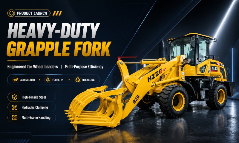 Turn Your Wheel Loader Into a Multi-Purpose Material Handler with a Hydraulic Grapple Fork