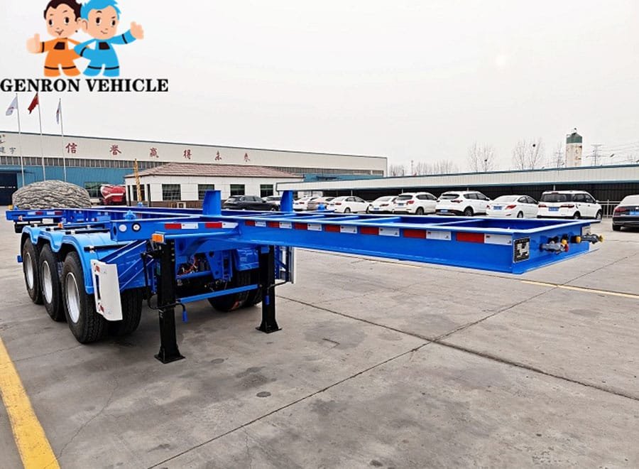3 axle skeleton trailer export freight