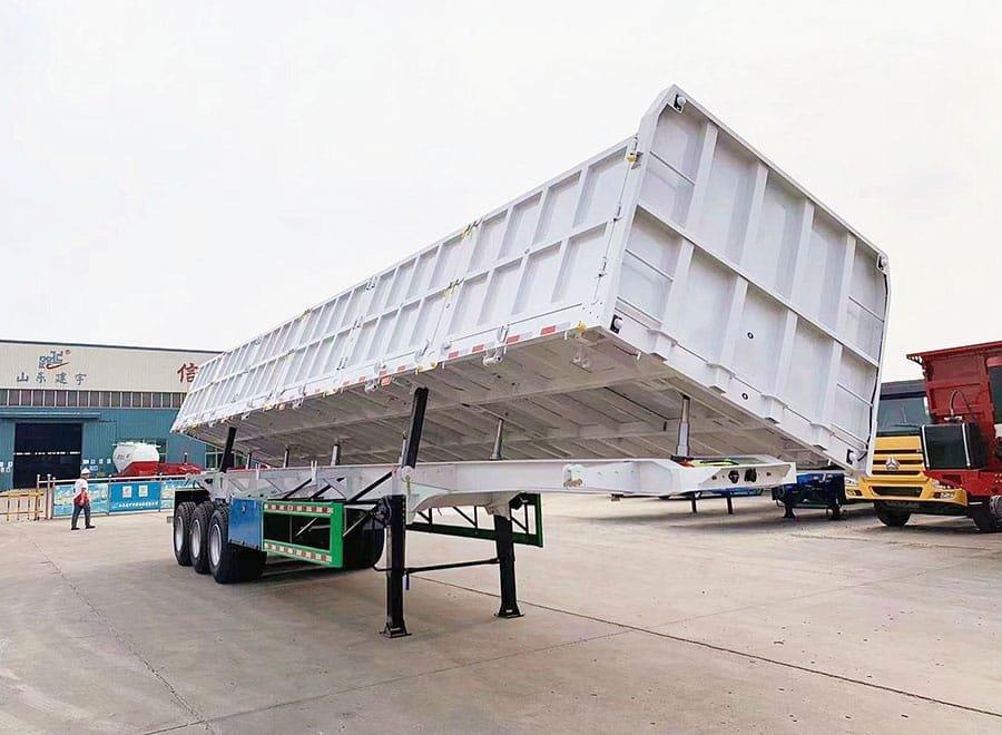Side dump system 40-60 tons bulk trailer