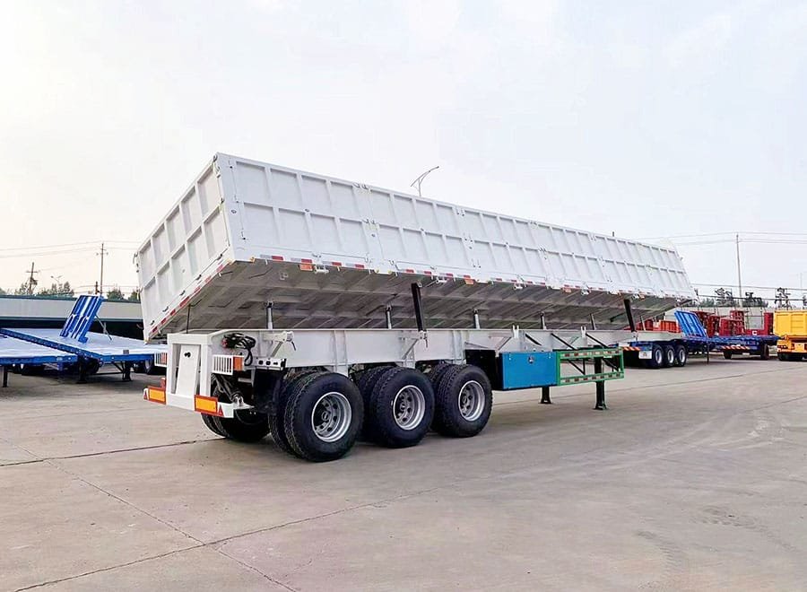 Q345B steel side tipper semi trailer