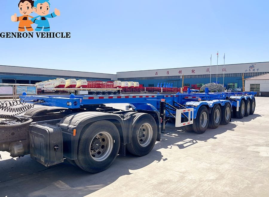 Dual 20ft container chassis trailer