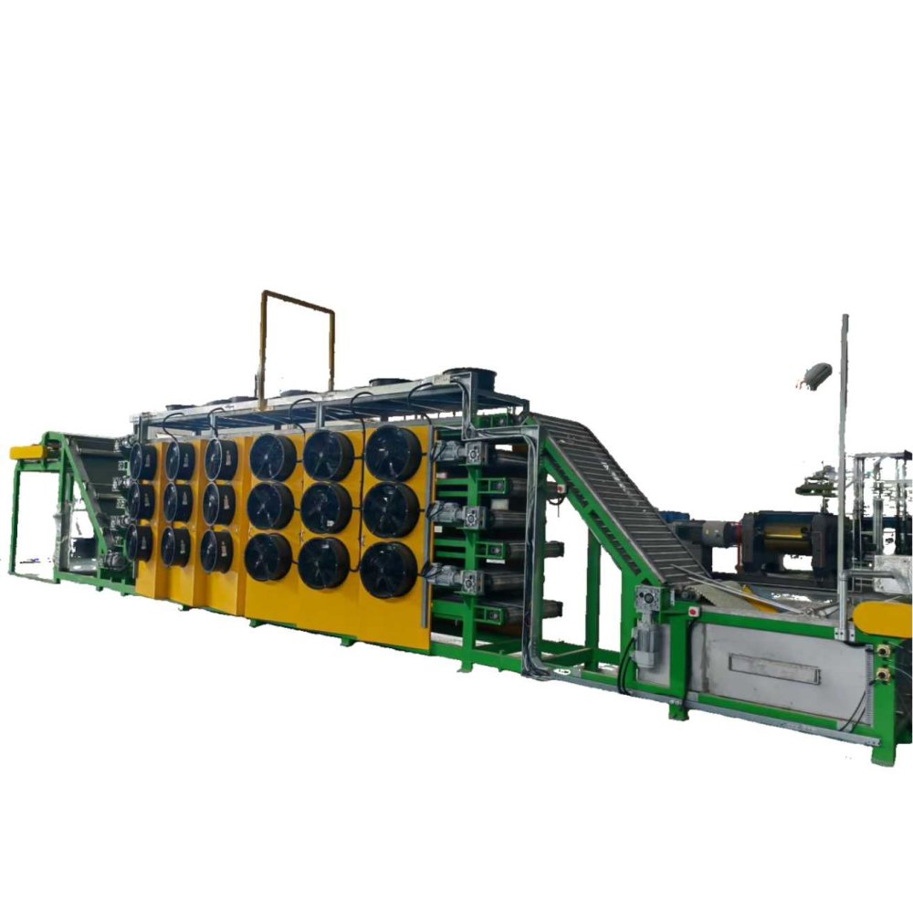 Rubber sheet batch-off cooling line