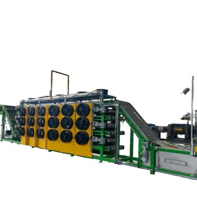 Rubber sheet batch-off cooling line