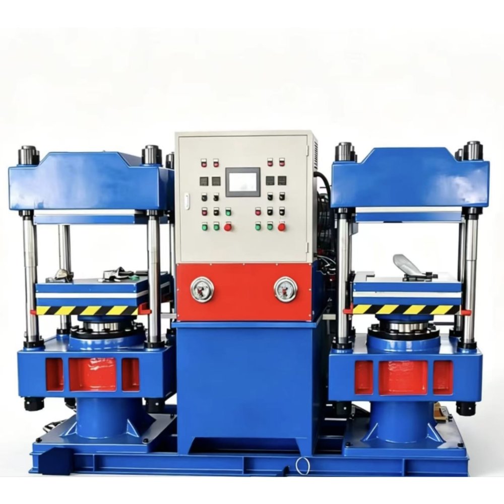 Duplex plate vulcanizing press