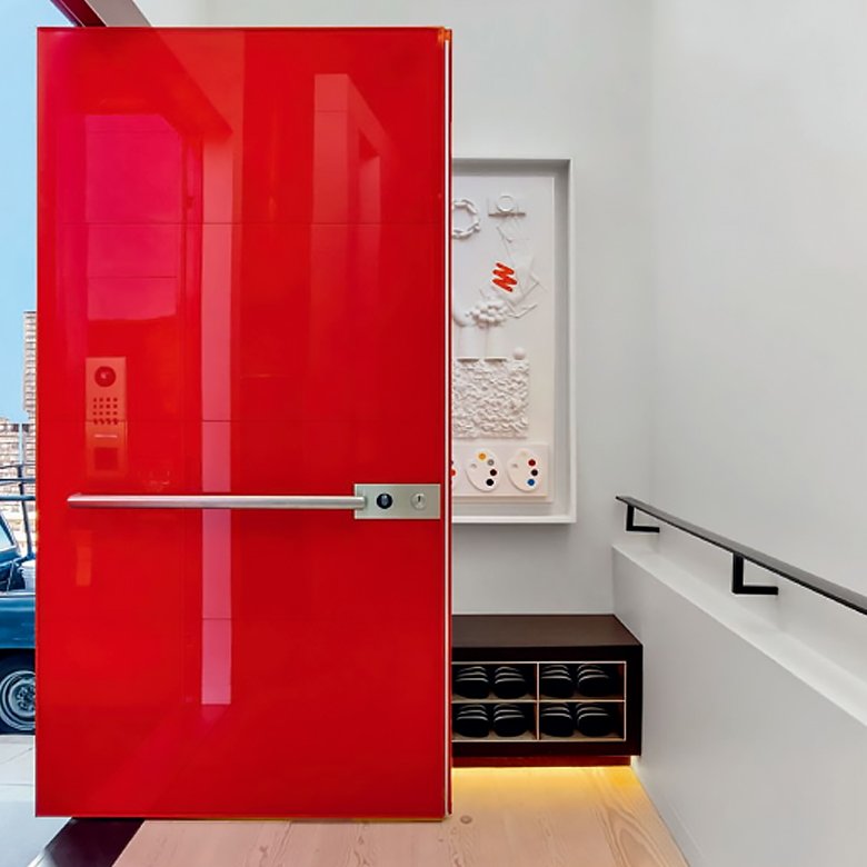 Single swing entrance door