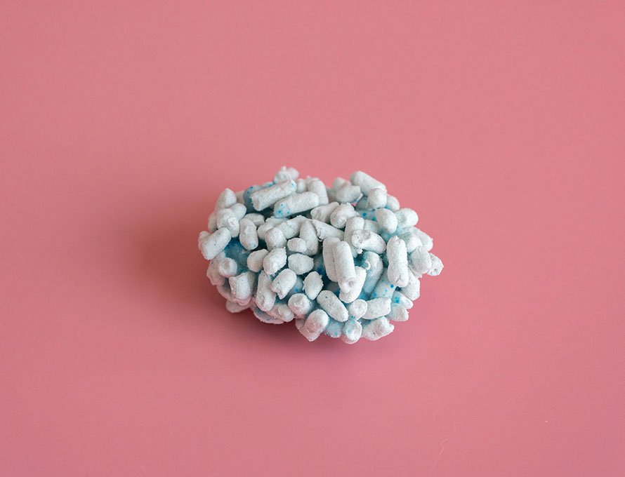 Turn bule paper cat litter