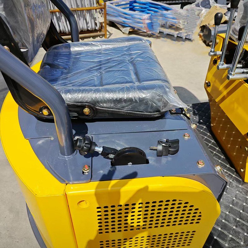 mini excavator with cab front view