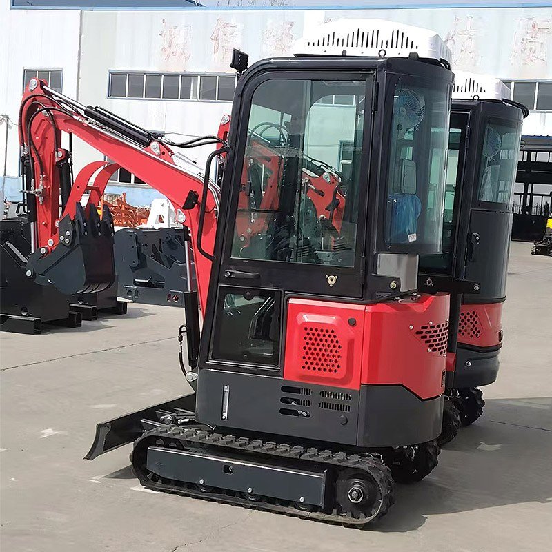 compact excavator digging work