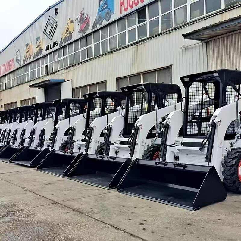 skid steer loader working in construction site