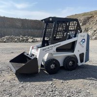 Compact skid steer loader working site