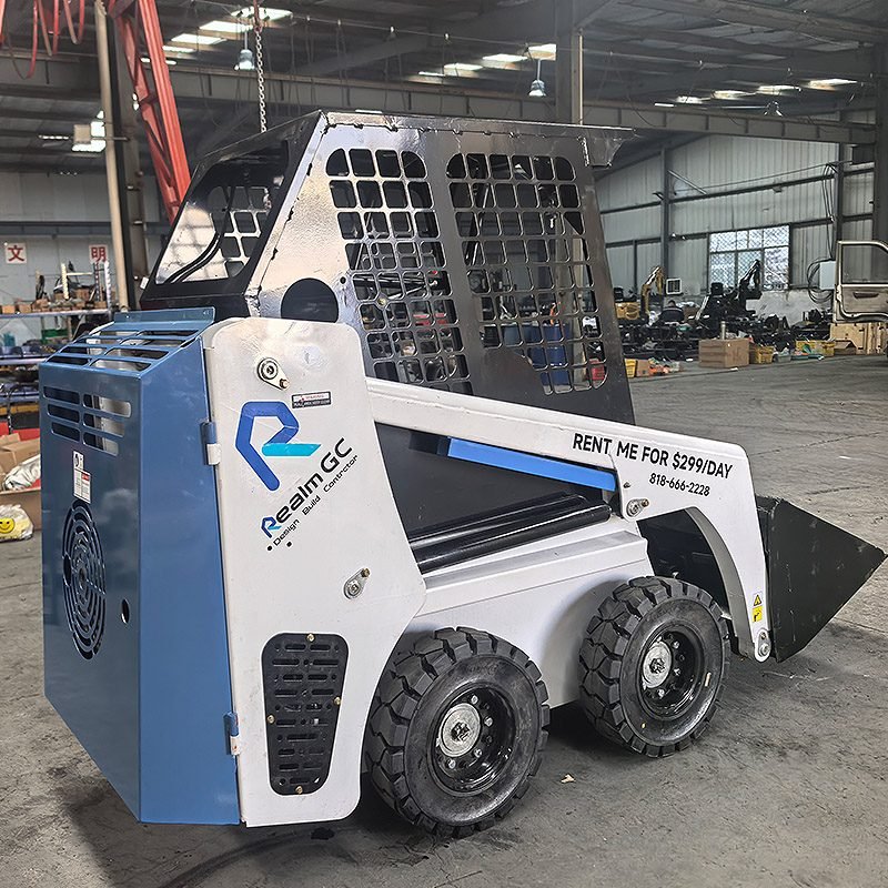 Crawler skid steer loader on rough terrain