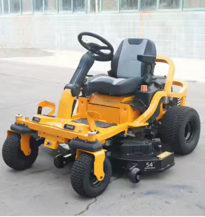 Steering-wheel riding lawn mower