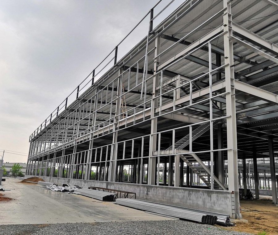 Usine à plusieurs étages et bâtiments à structure métallique de grande hauteur pour atelier industriel