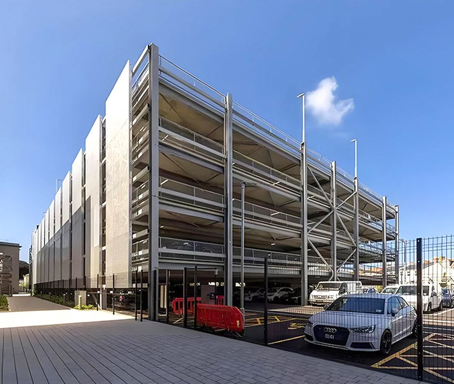 Parking modulaire léger et facile à assembler, bâtiments à plusieurs étages en structure d'acier