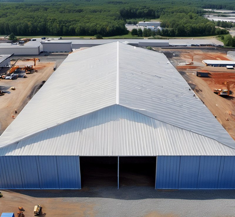 Entrepôt modulaire préfabriqué en structure légère en acier