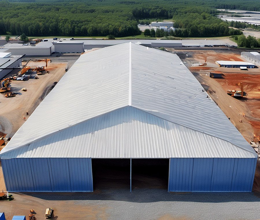 Entrepôt modulaire préfabriqué en structure légère en acier