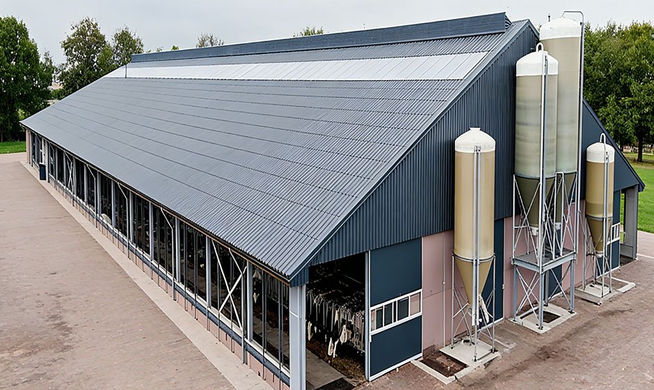 Notre projet d'étable à bétail en structure métallique a été entièrement installé et livré.