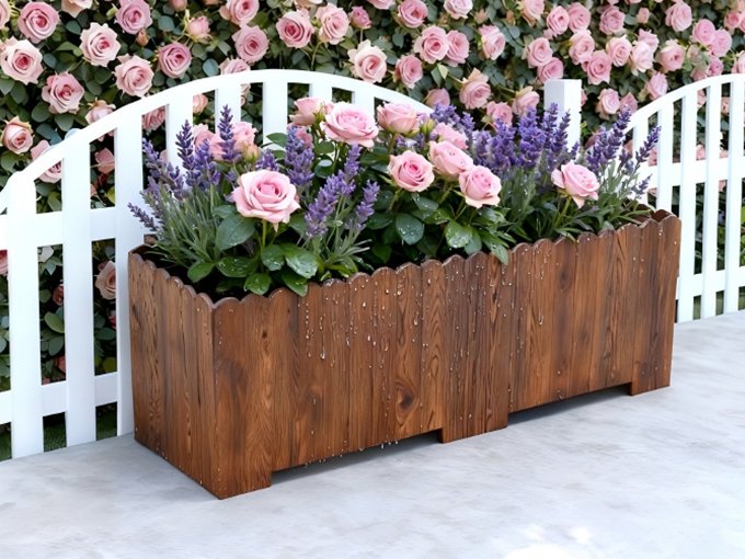 Wooden Roundhead Flower Planter