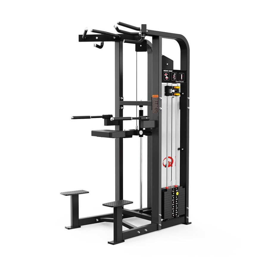 New Arrival Muscle Building Chin Pull up Machine Gym Equipment Pin Loaded Selection Dip Chin Assist for Workout