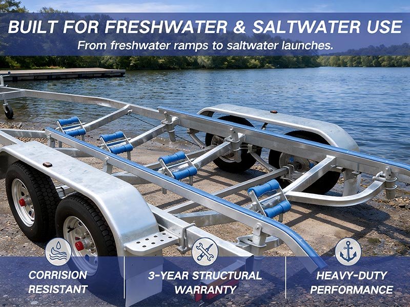 Hot-dip galvanized boat trailer TSH4.8-13TBLS