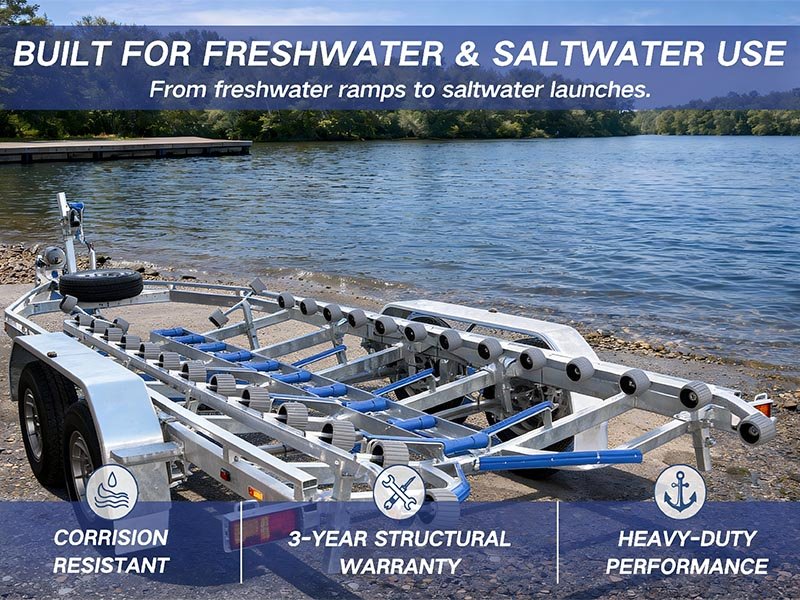 Hot-dip galvanized boat trailer ELW6.7-14THB-2.6