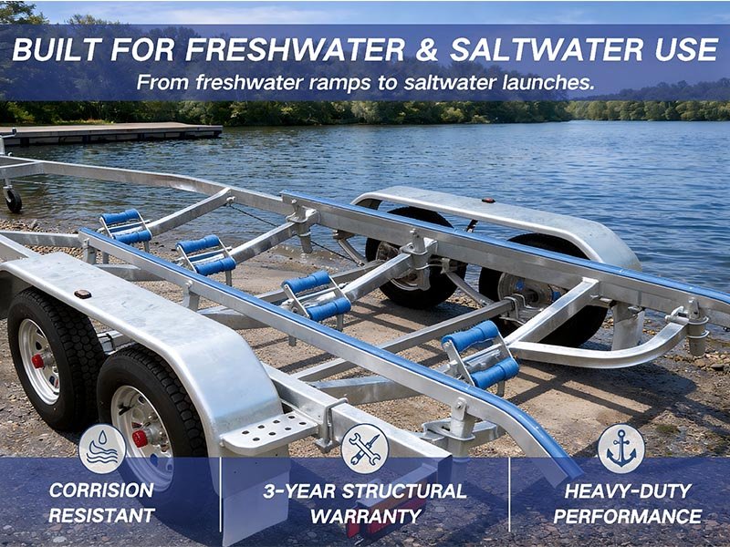 Hot-dip galvanized boat trailer TSH5.8-13TBLS