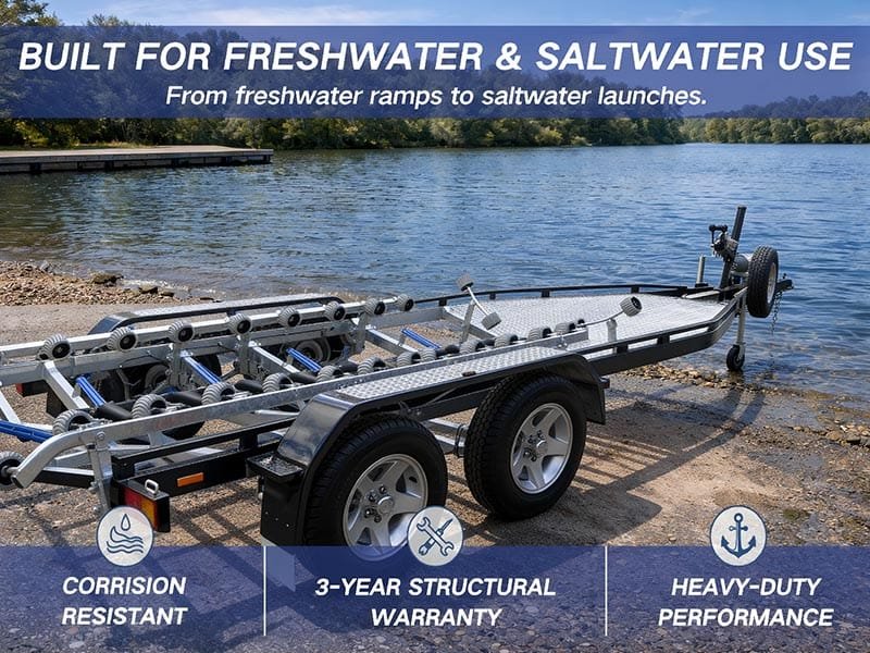 Hot-dip galvanized boat trailer ELW8.0-15THB-3.5