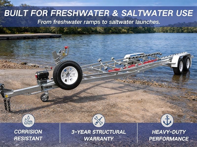 Hot-dip galvanized boat trailer ELW8.6-15THB-4.5