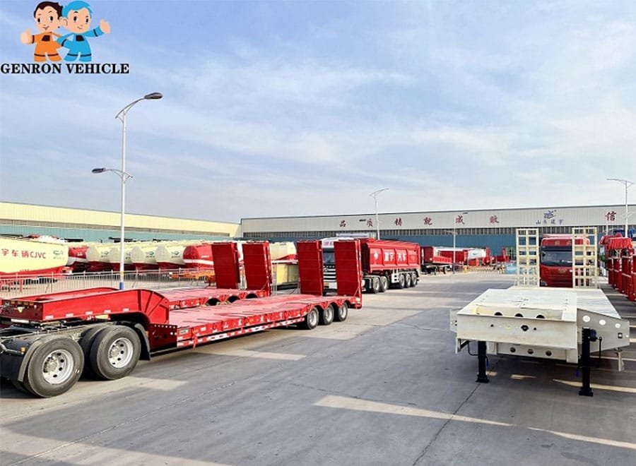 3 axles lowbed semi trailer