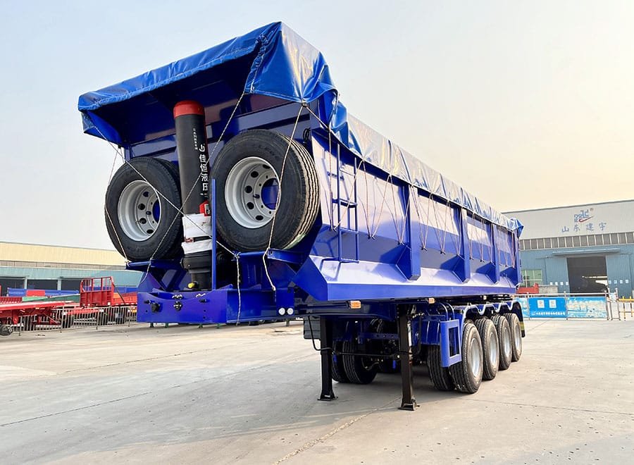 U shape dump trailer axle lift
