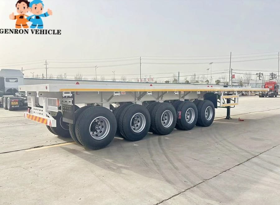 5 Axles Flatbed Semi Trailer for heavy transport
