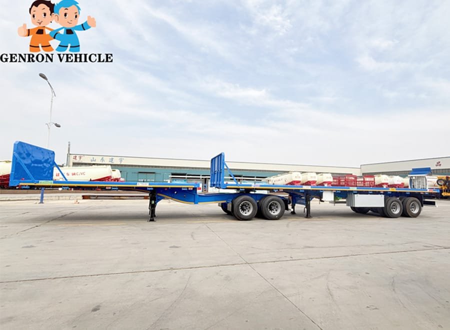 B-double flatbed trailer container transport
