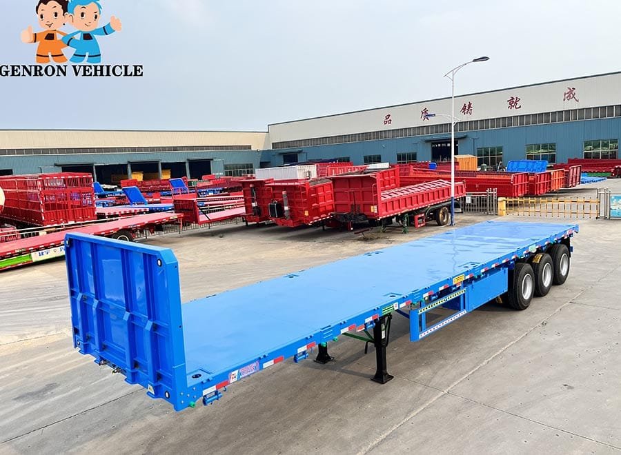 3 axle flatbed semi trailer heavy cargo