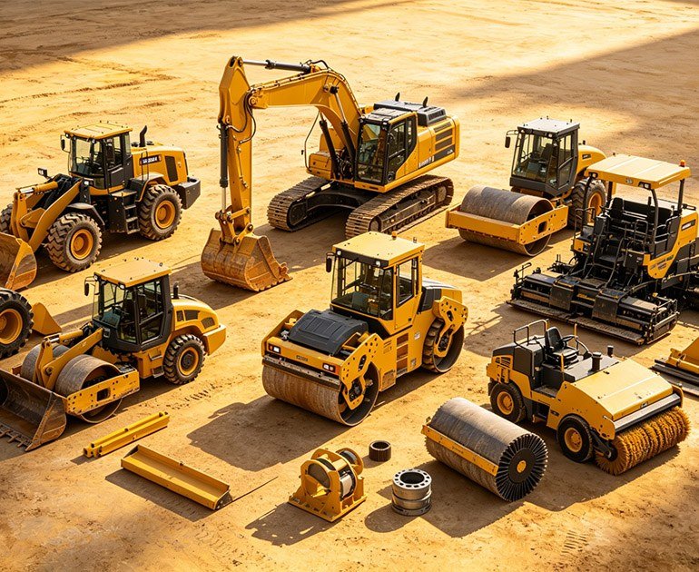 Machines et pièces pour la construction de routes