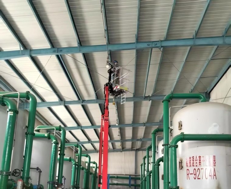 Installing the lighting system.