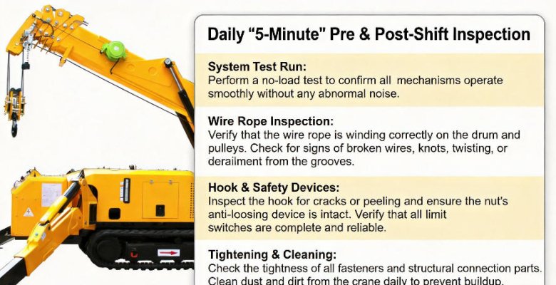 Spider Crane Daily "5-Minute" Pre- & Post-Operational Inspection Checklist